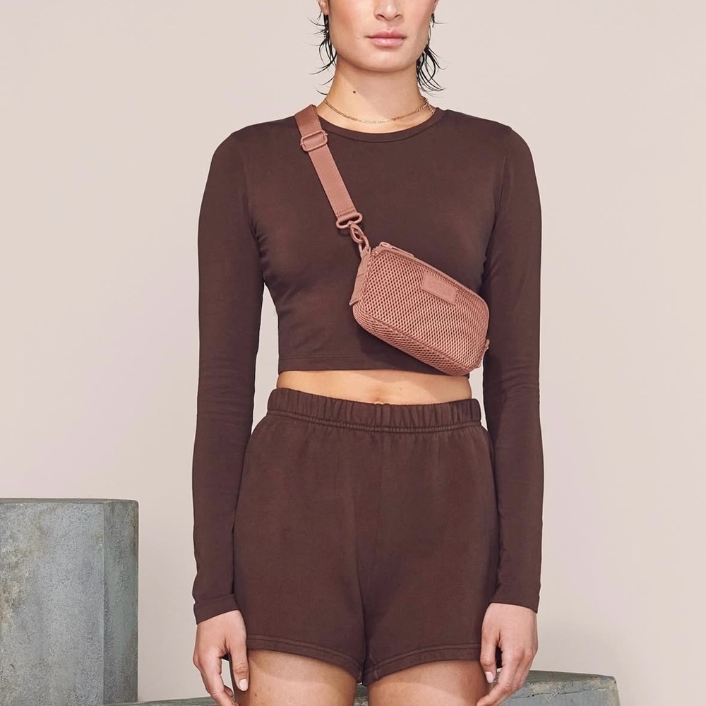 Dagne Dover Mara Air Mesh Phone Sling in Warm Dust